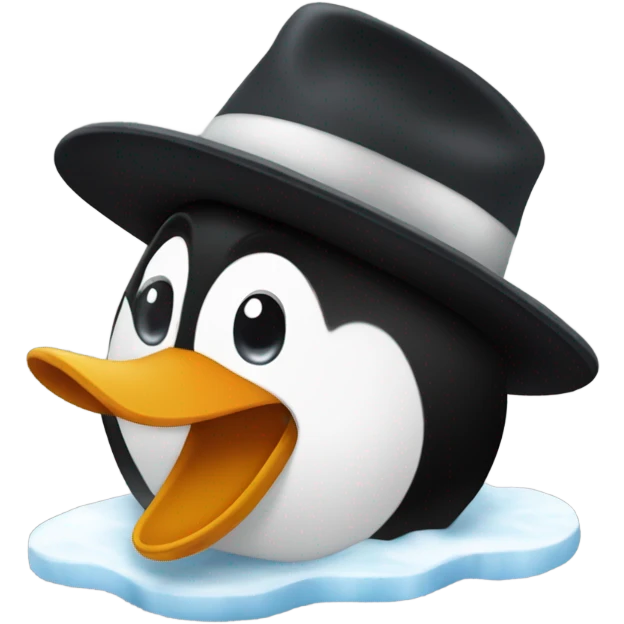 Pinguino con un cappello emoji