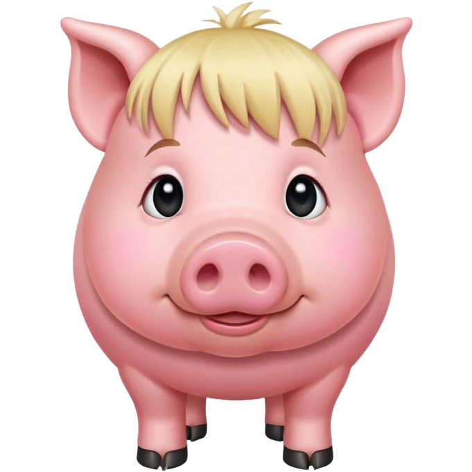 pig with blonde fringe emoji