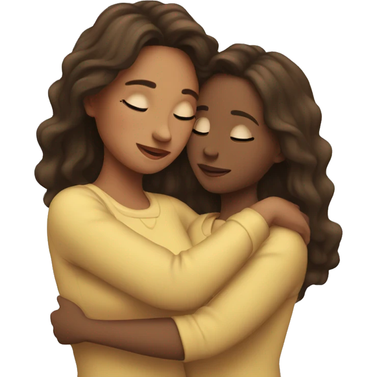 mum and daughter hugging emoji