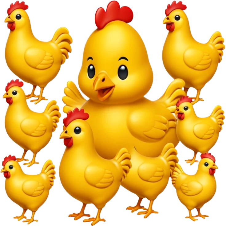 chicken 3d imoji count 100 transparent emoji