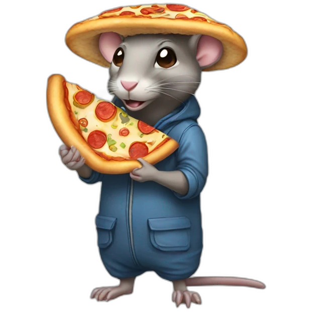 Subway rat eating pizza emoji