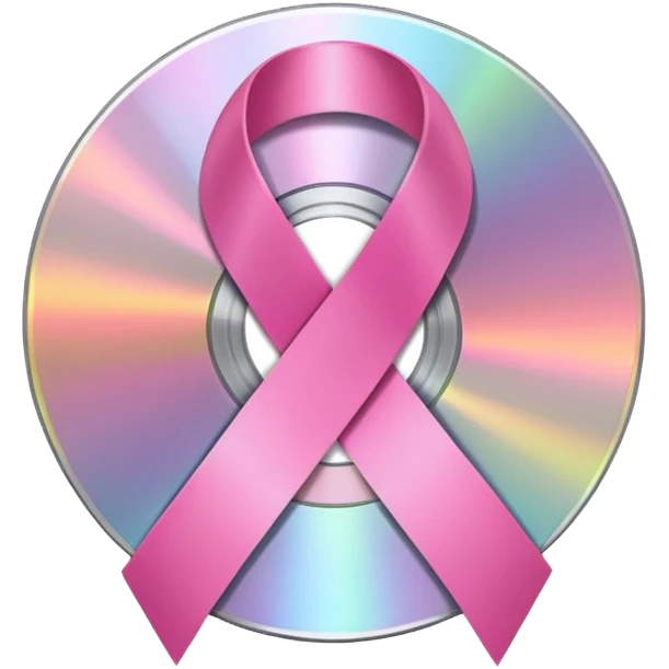 cd with pink ribbon on top emoji