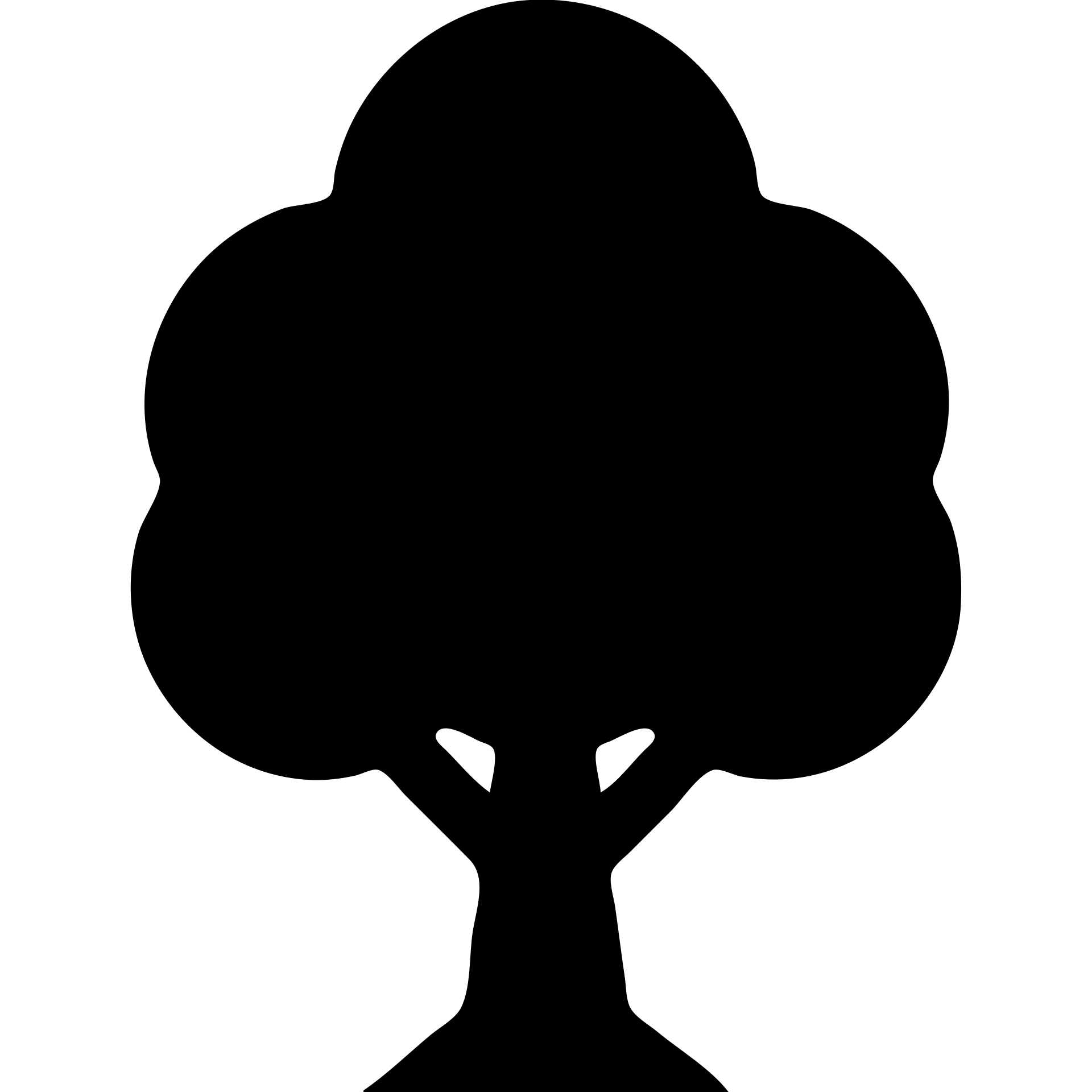 solid black filled icon of a tree, no outline, minimal and bold emoji