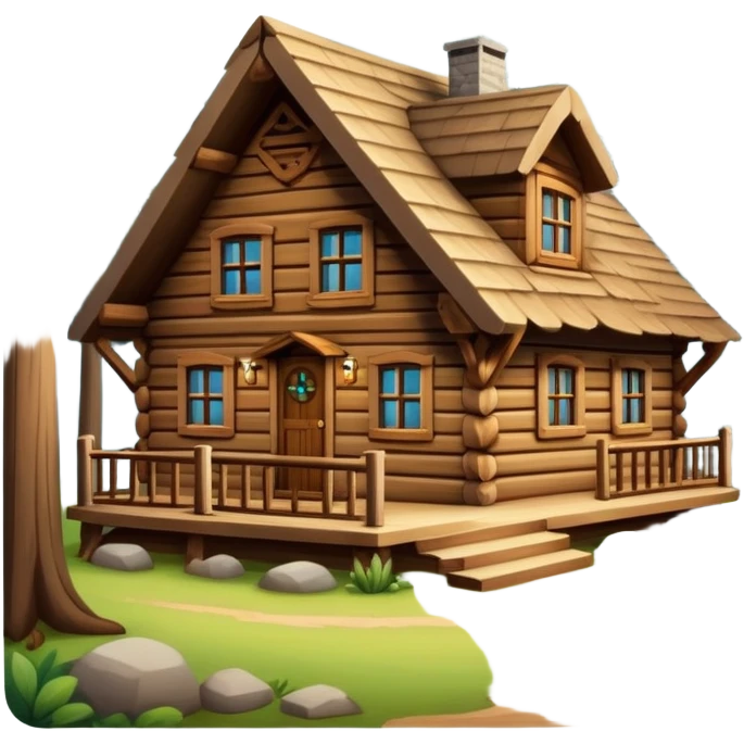 pretty cabin in the woods emoji