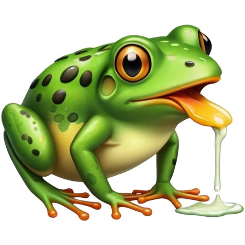 frog eating chicken emoji
