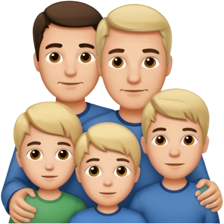Father with 4 sons and 1 daughter emoji