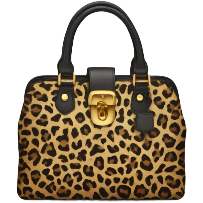 A leopard print luxury purse  emoji