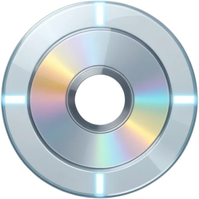 белый светящийся CD-диск, no background emoji
