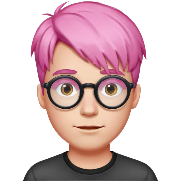 pink haired guy with cool  big spectacles emoji