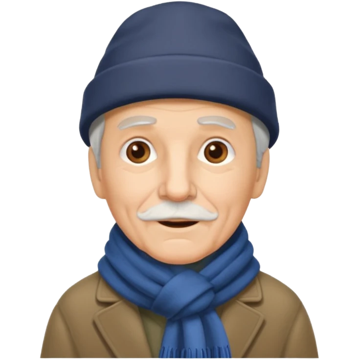 eldelry man with winter clothes emoji