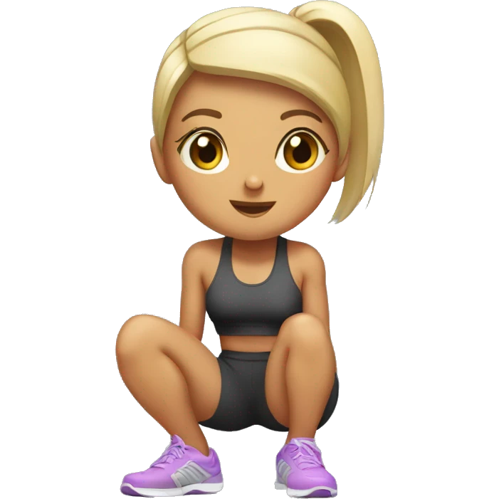 Gym girl squatting emoji