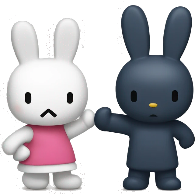 miffy fighting hello kitty  emoji