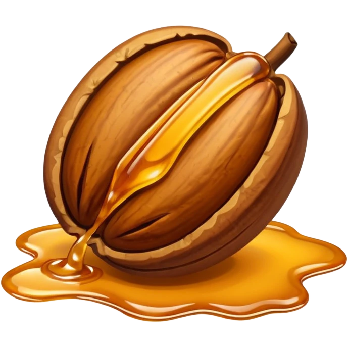 pecan nuts with honey dripping on them  emoji