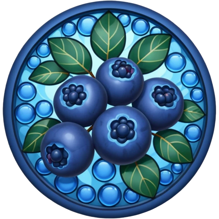 Stained glass blueberries emoji