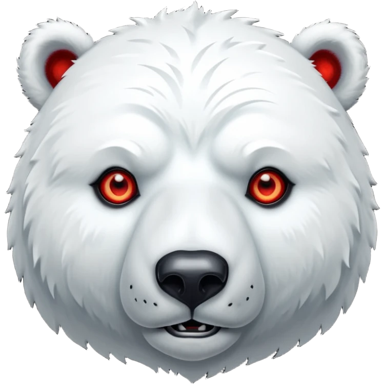 Böser Eisbär mit rot leuchtenden Augen emoji