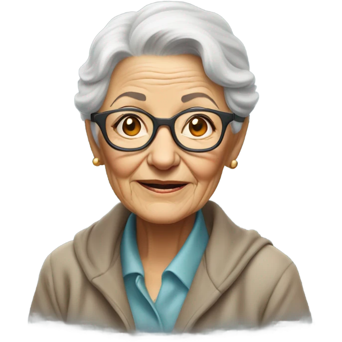 grandma crouching emoji