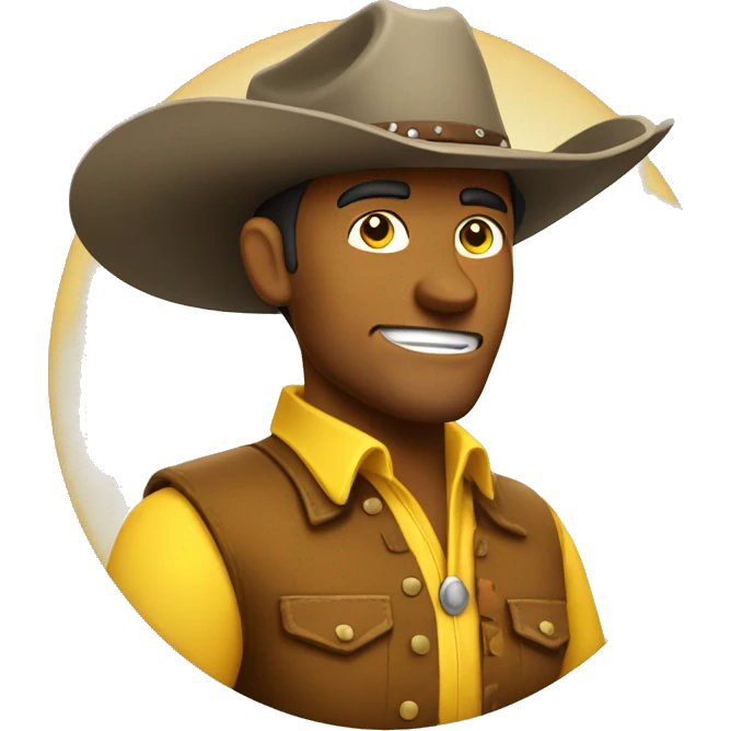 a cowboy yellow circle emoji feeling confident emoji