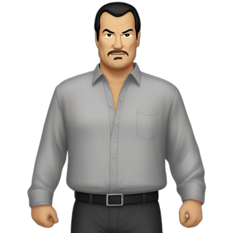 steven seagal cartoon wearing long shirt emoji