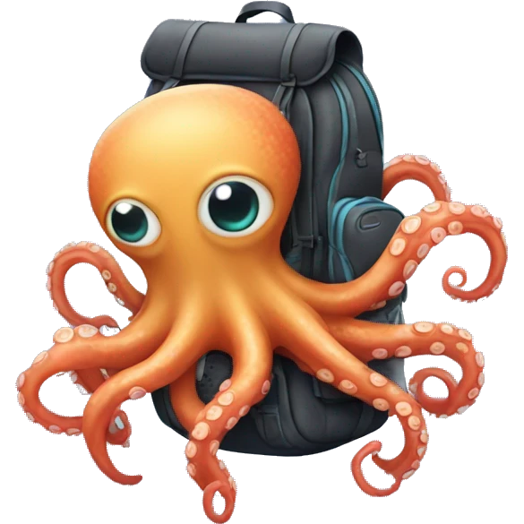 Alien Octopus with backpack  emoji