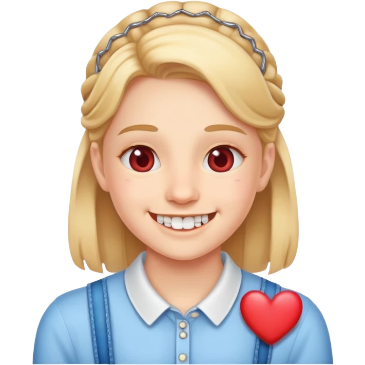 smile with braces and hearts emoji