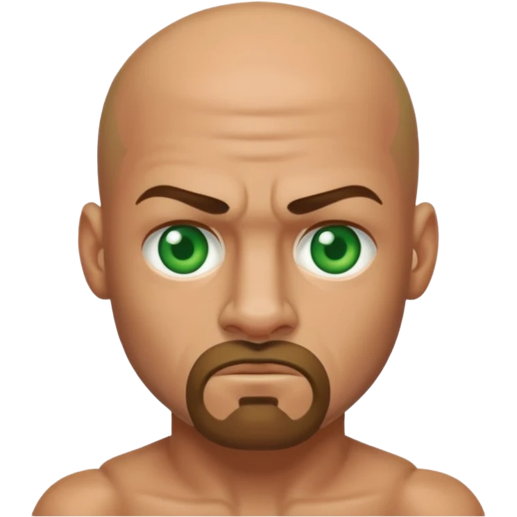 Green eyes caucasian boxer bald goatee emoji