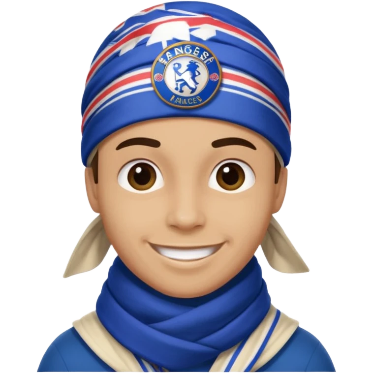 Glasgow Eangers football head and scarf head emoji