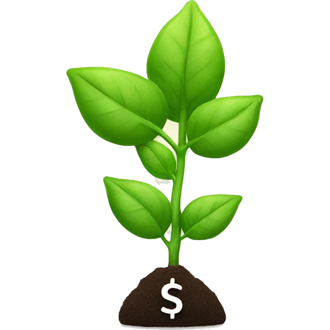 a plant growing dollars emoji