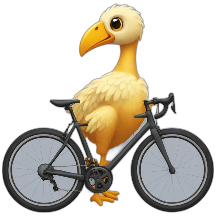 dodo bird on a road bike emoji