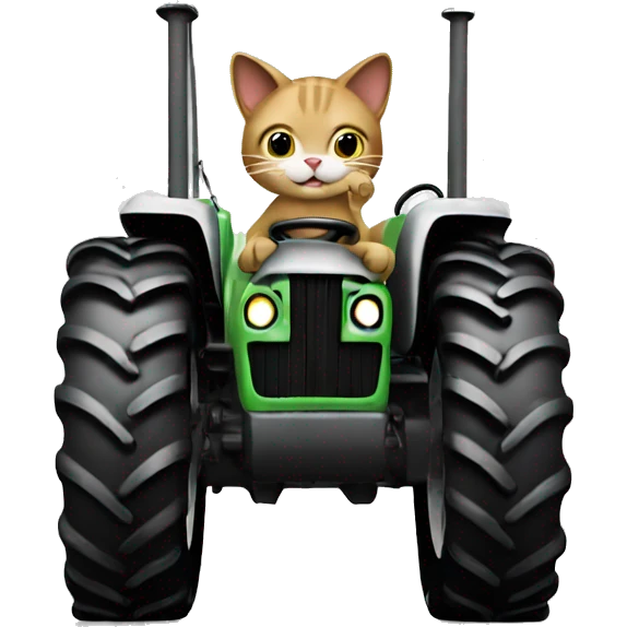 Cat driving tractor emoji