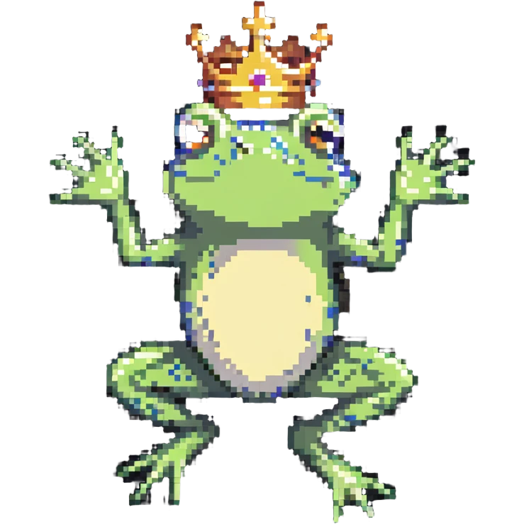 crowned frog jumping pose emoji