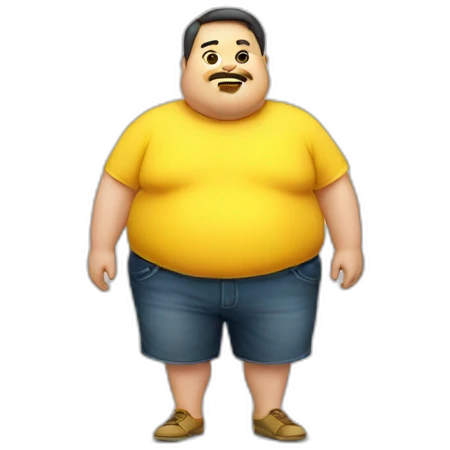 fat man yellow emoji