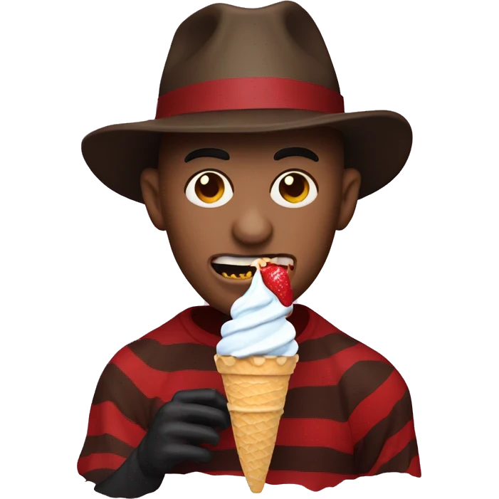 Freddy Krueger eating ice cream emoji