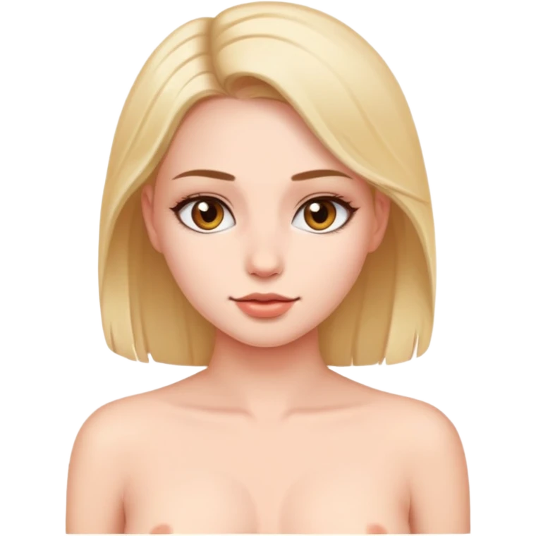 Beautiful girl with bare breasts emoji