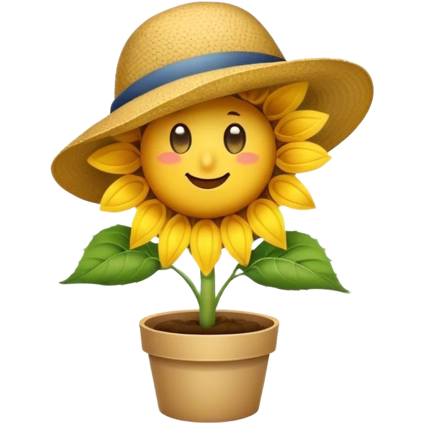sunflower wearing a hat emoji