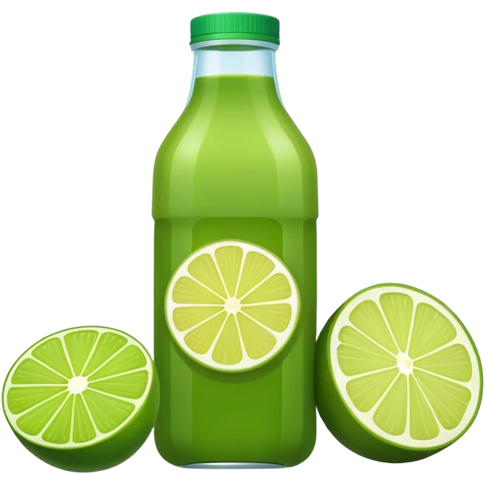 Green juice bottle with lime on it emoji