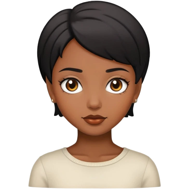 A beautiful black short-haired girl emoji