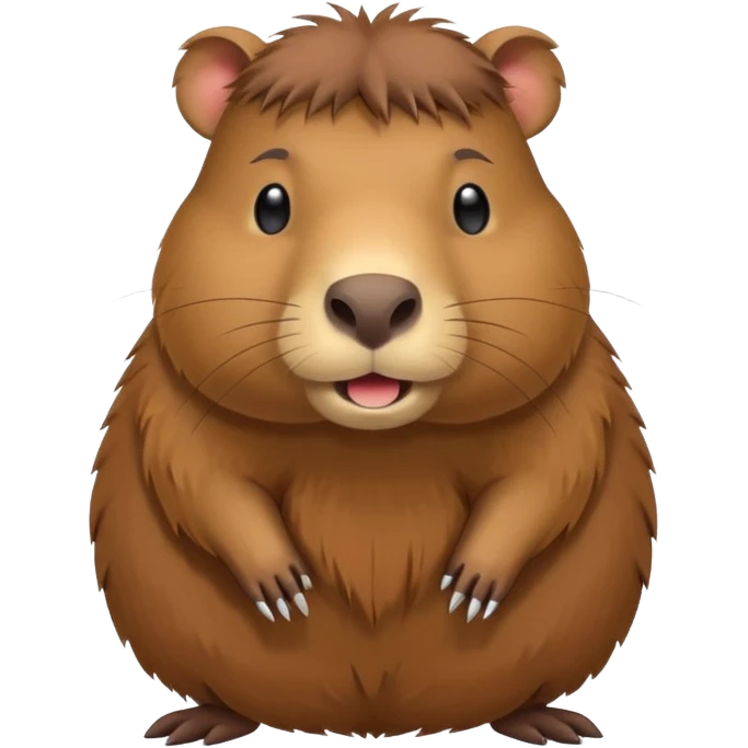 emoji of capibara chews white paper, full height emoji