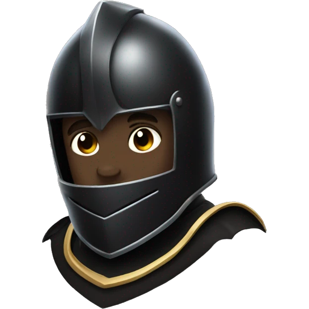 "A robust, black knight guy providing full covered in helmet." emoji