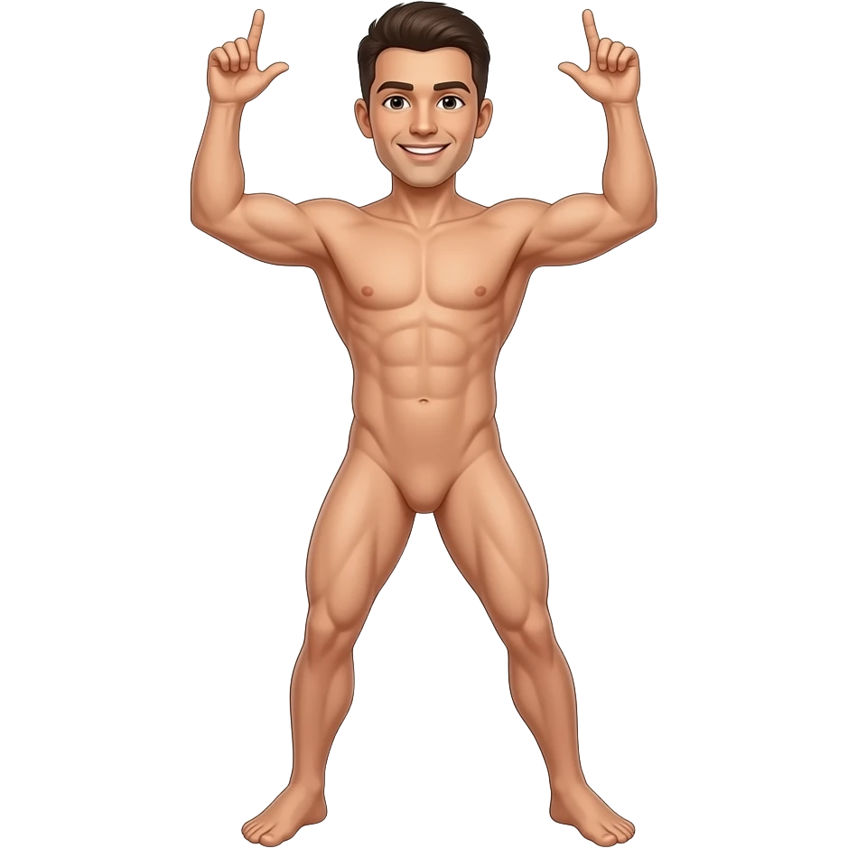 Naked man alibi dance. emoji