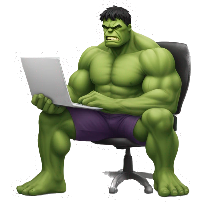 hulk working on laptop emoji
