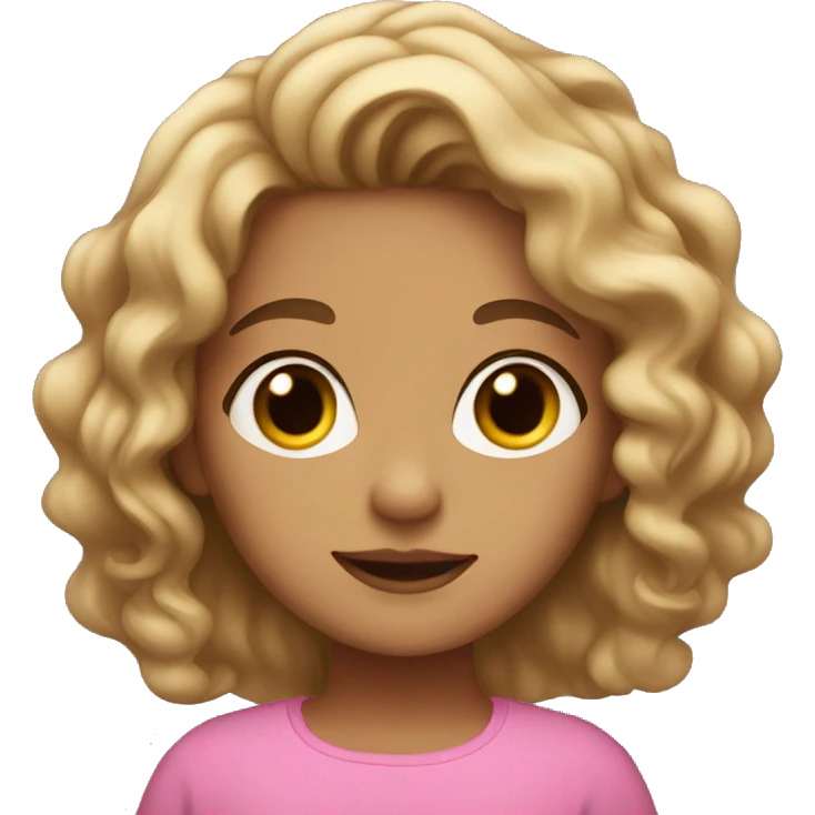 Girl with wavy hair and light tan skin emoji
