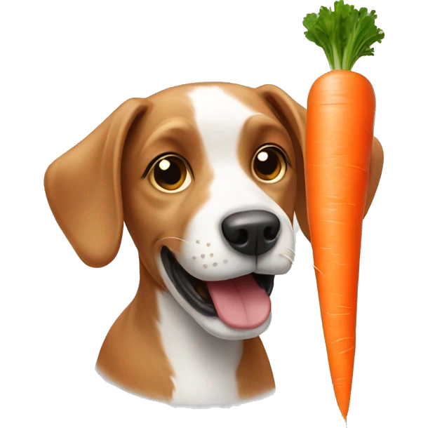 Dog eating a carrot emoji