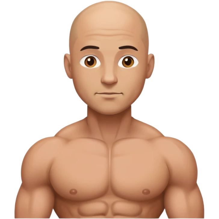 Homme chauve avec corps  emoji
