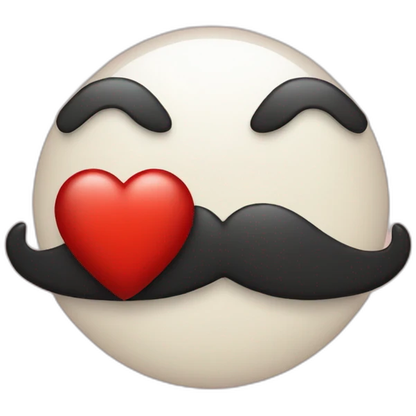 red heart with mustach emoji