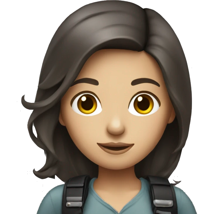 brunette girl photographer  emoji
