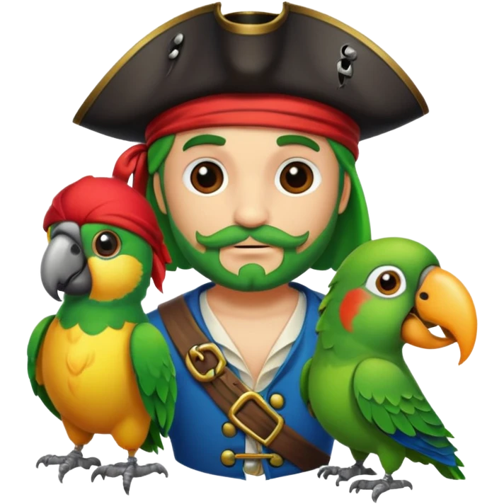 pirate and parrot emoji