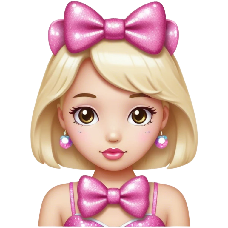 Glitter bow hello kitty emoji