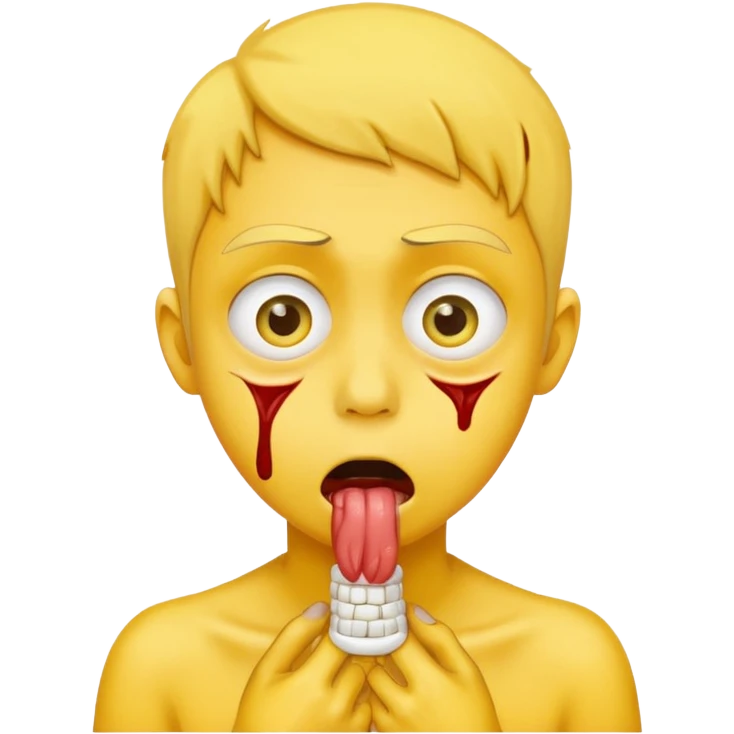 Choking itself just yellow face  emoji