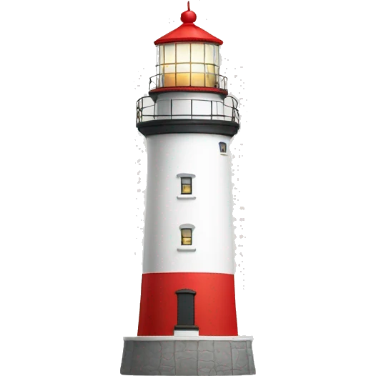 White lighthouse with red stripe emoji