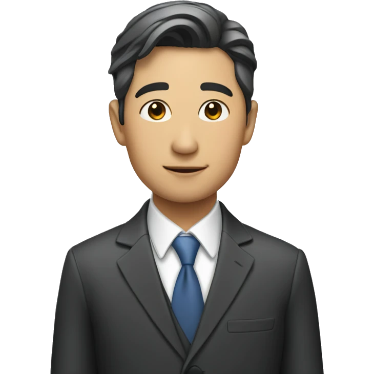 "An Asian man in a suit, looking handsome." emoji